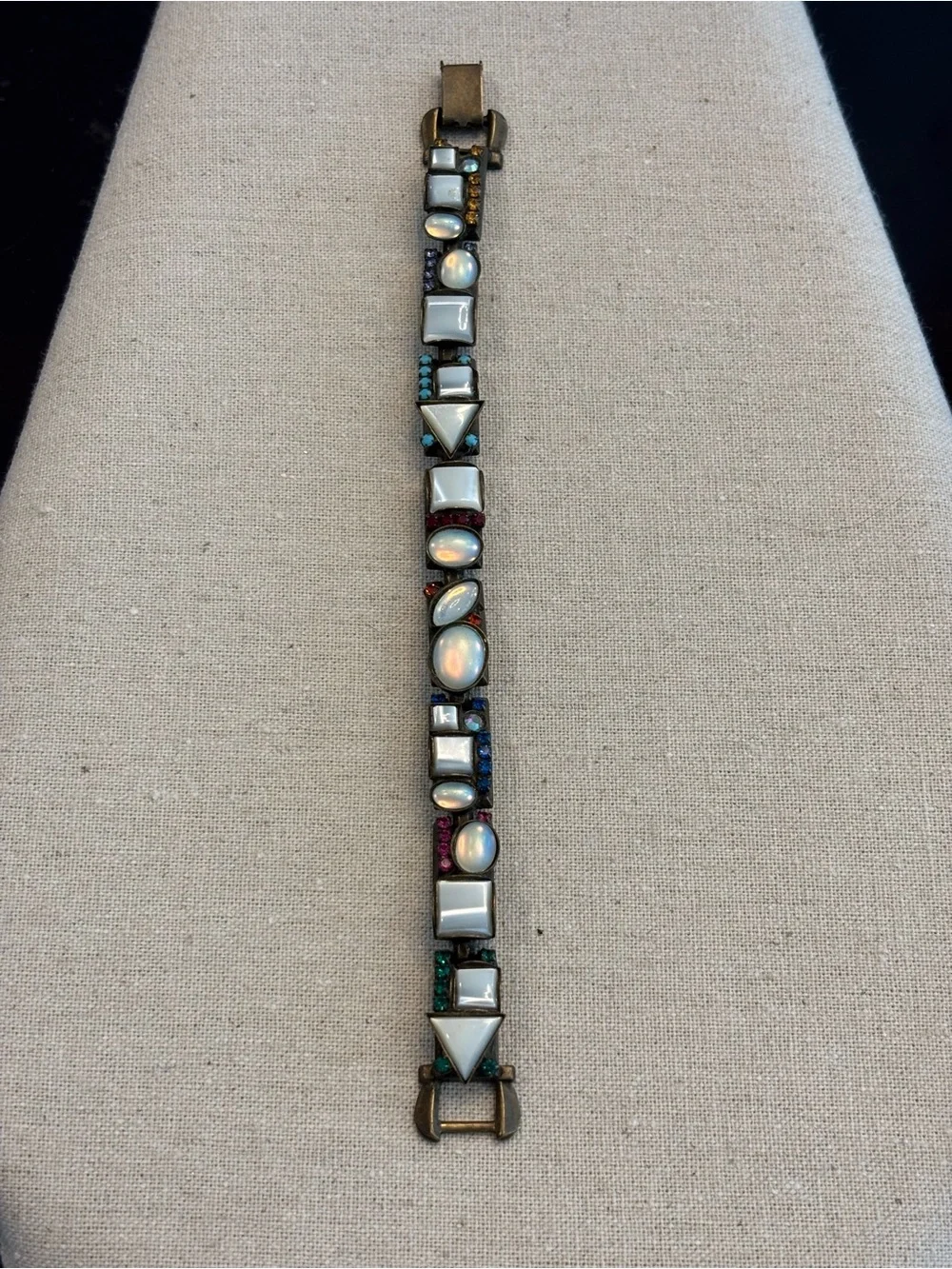 Multicolor Mother-of-Pearl and Iridescent Stone Bracelet